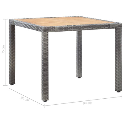 5-tlg. Garten-Essgruppe mit Auflagen Poly Rattan Grau - Pazzar.ch