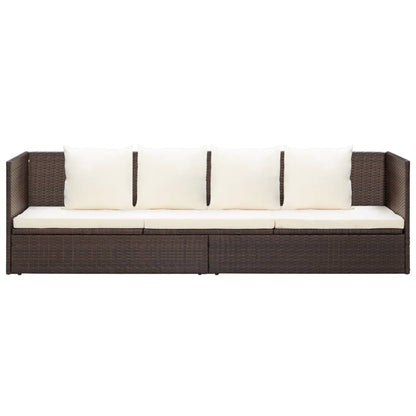 Garten-Sofabett mit Kissen Poly Rattan Braun - Pazzar.ch