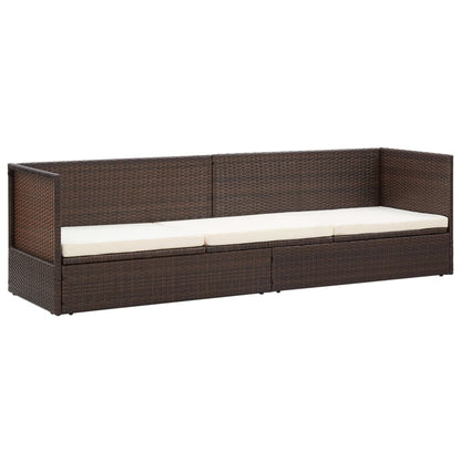 Garten-Sofabett mit Kissen Poly Rattan Braun - Pazzar.ch