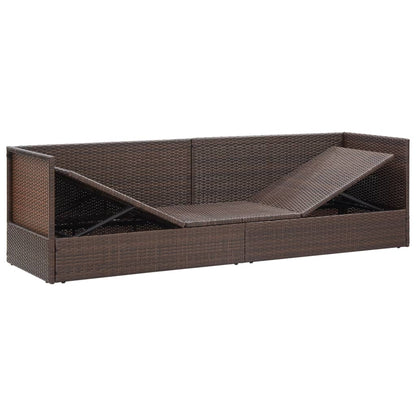 Garten-Sofabett mit Kissen Poly Rattan Braun - Pazzar.ch