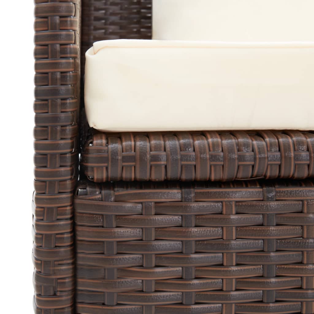 Garten-Sofabett mit Kissen Poly Rattan Braun - Pazzar.ch