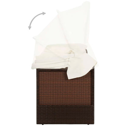 Gartensofa mit Sonnendach Poly Rattan Braun - Pazzar.ch