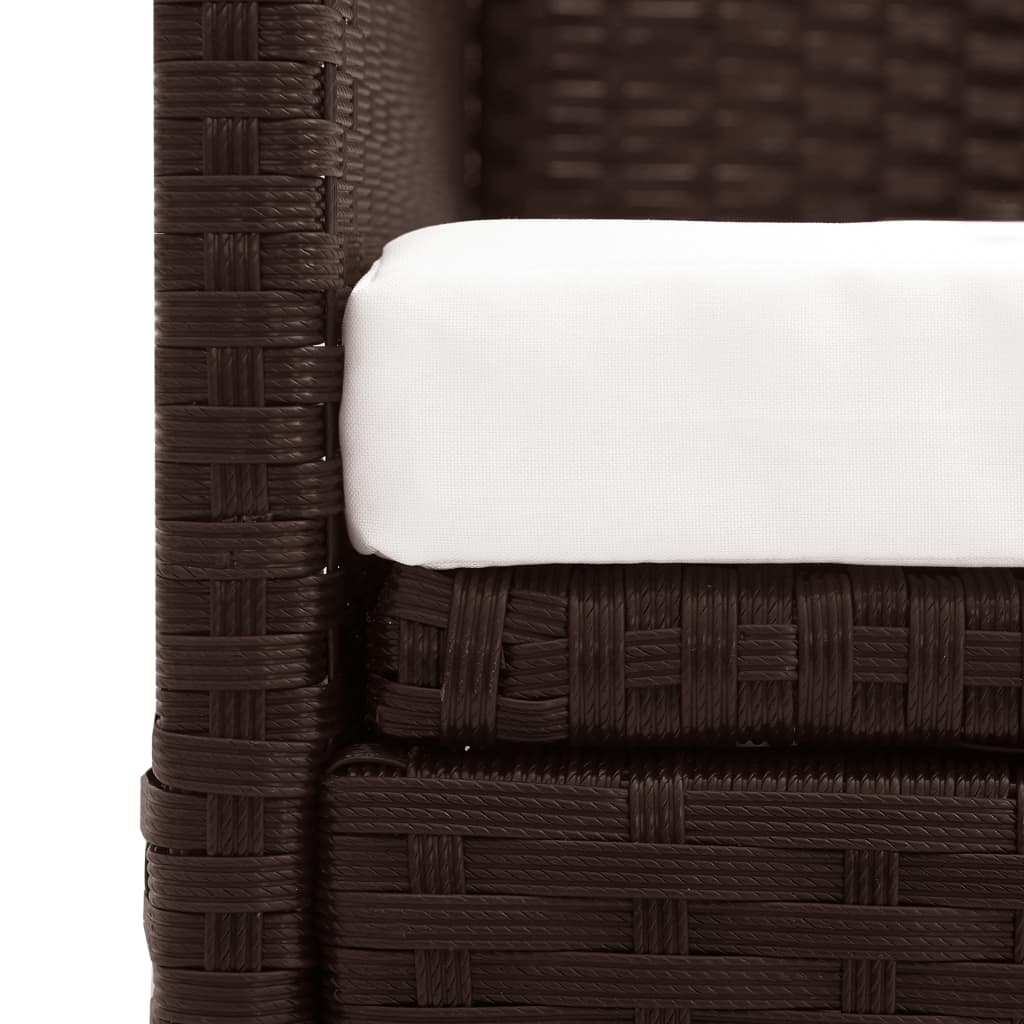 Gartensofa mit Sonnendach Poly Rattan Braun - Pazzar.ch