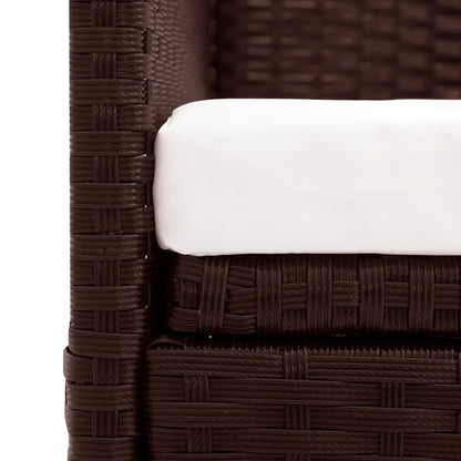 Gartensofa mit Sonnendach Poly Rattan Braun - Pazzar.ch