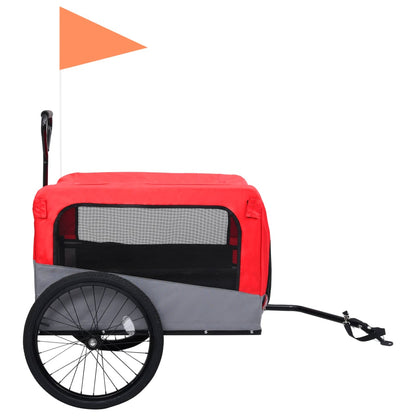 2-in-1 Fahrradanhänger für Hunde und Buggy Rot und Grau - Pazzar.ch