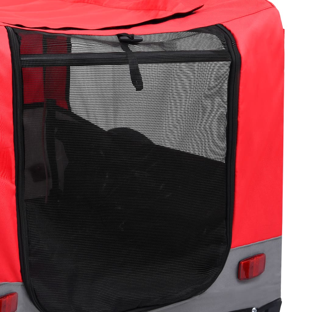 2-in-1 Fahrradanhänger für Hunde und Buggy Rot und Grau - Pazzar.ch