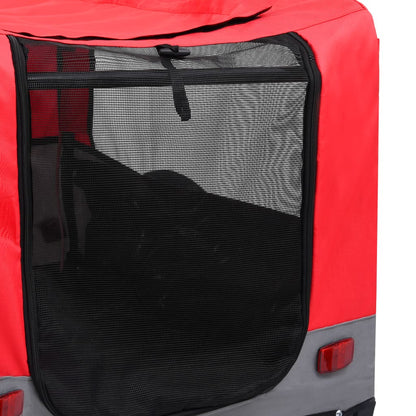 2-in-1 Fahrradanhänger für Hunde und Buggy Rot und Grau - Pazzar.ch