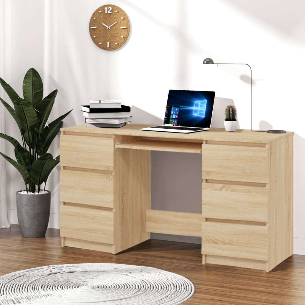 Schreibtisch Sonoma-Eiche 140x50x77 cm Holzwerkstoff - Pazzar.ch
