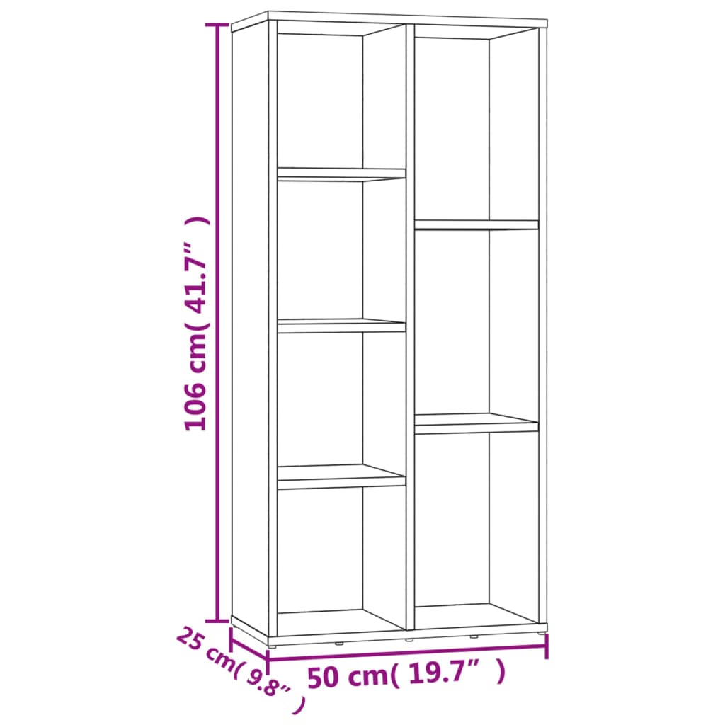 Bücherregal Betongrau 50x25x106 cm Holzwerkstoff - Pazzar.ch