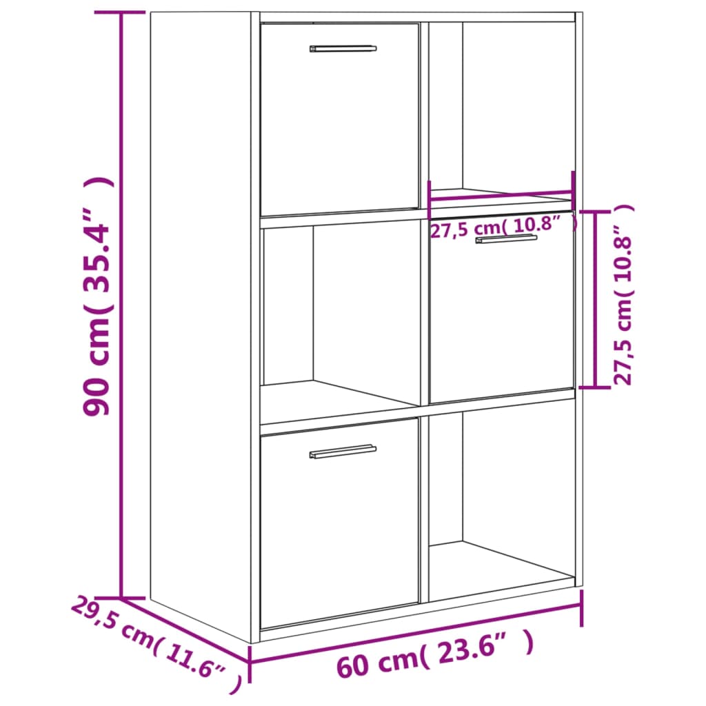 Lagerschrank Sonoma-Eiche 60x29,5x90 cm Holzwerkstoff - Pazzar.ch