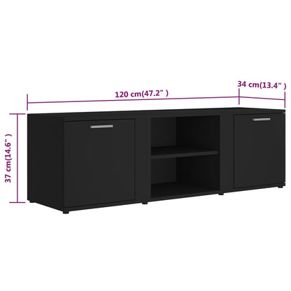 TV-Schrank Schwarz 120x34x37 cm Holzwerkstoff - Pazzar.ch