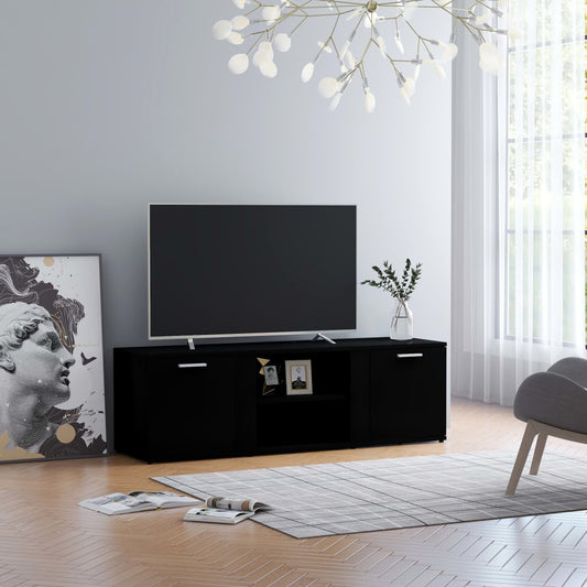 TV-Schrank Schwarz 120x34x37 cm Holzwerkstoff - Pazzar.ch