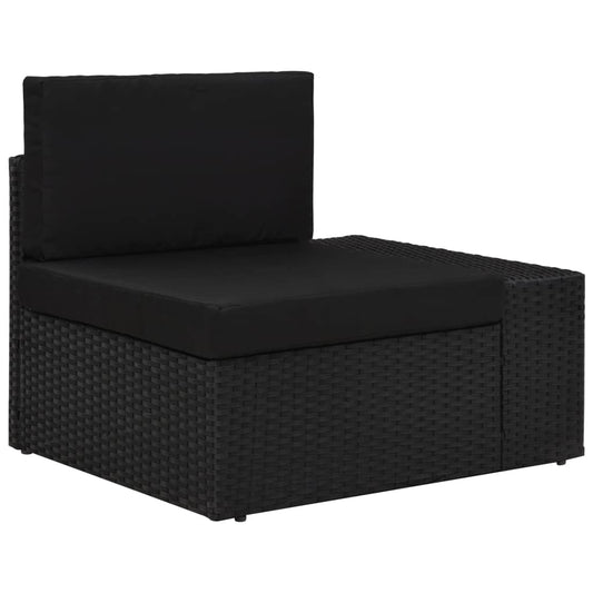 Modulares Sofa-Eckteil mit Armlehne (links) Poly Rattan Schwarz - Pazzar.ch