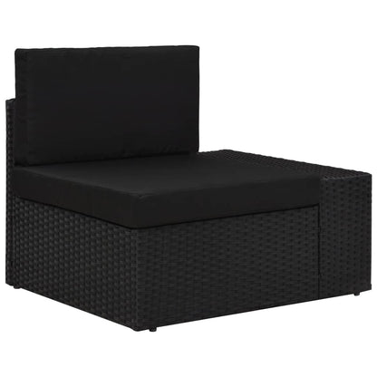 3-tlg. Garten-Lounge-Set Poly Rattan Schwarz - Pazzar.ch