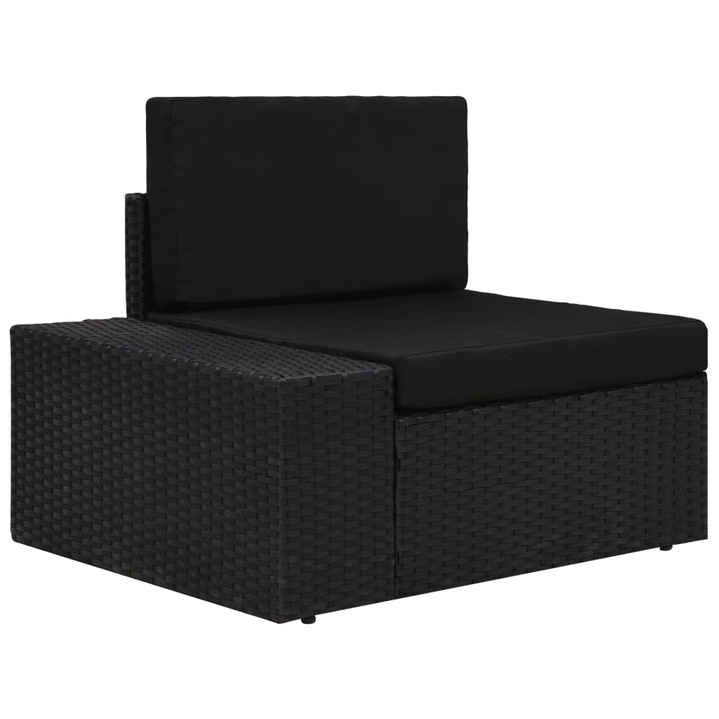 3-tlg. Garten-Lounge-Set Poly Rattan Schwarz - Pazzar.ch