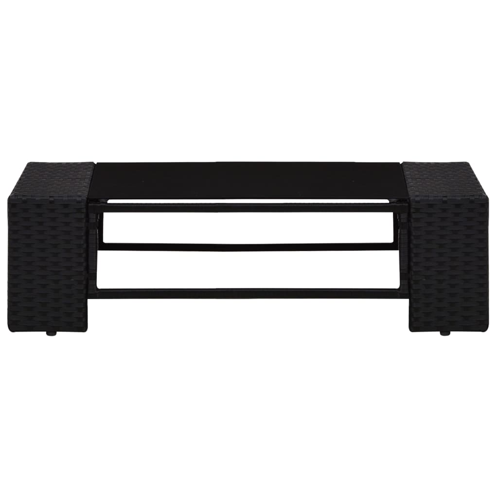 3-tlg. Garten-Lounge-Set Poly Rattan Schwarz - Pazzar.ch