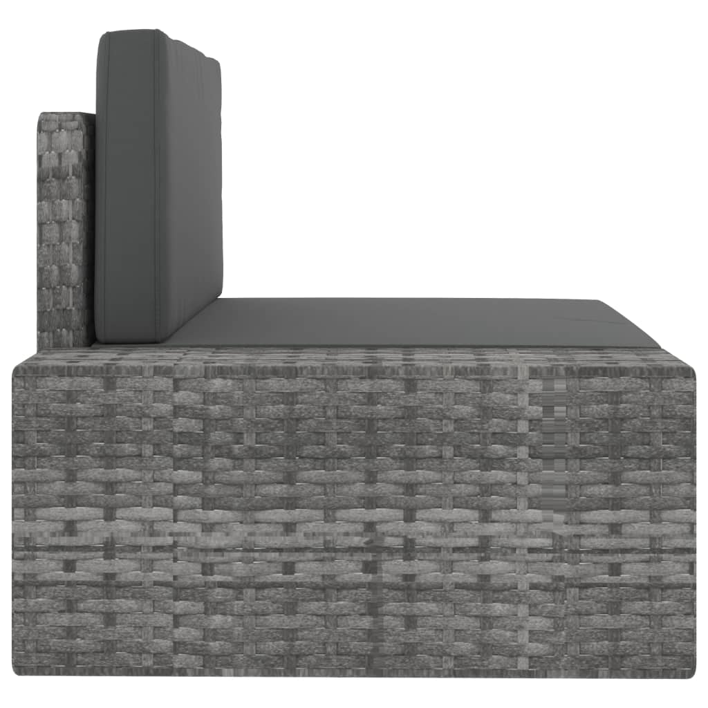 3-tlg. Garten-Lounge-Set Poly Rattan Grau - Pazzar.ch