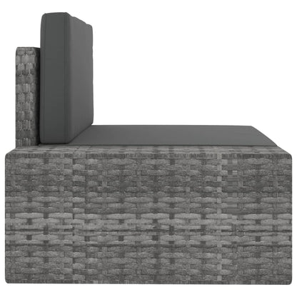 3-tlg. Garten-Lounge-Set Poly Rattan Grau - Pazzar.ch