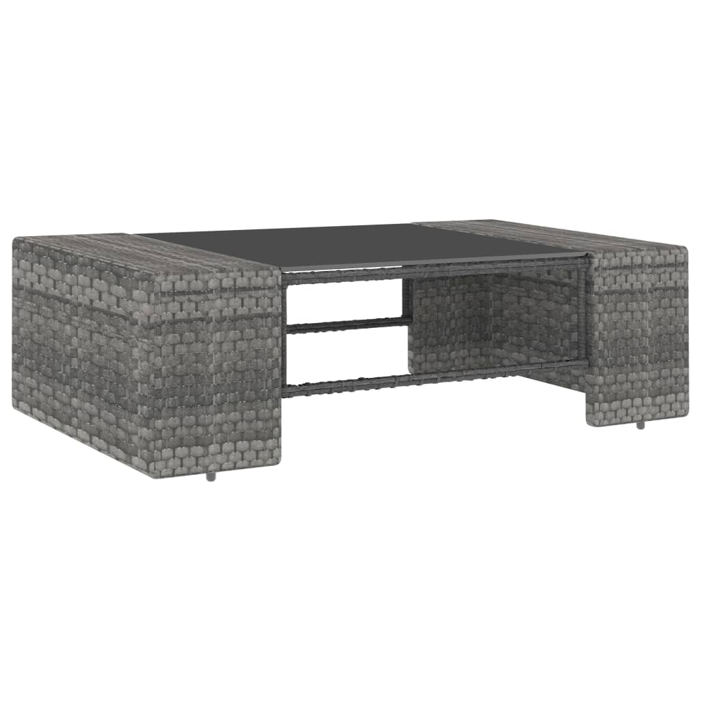 3-tlg. Garten-Lounge-Set Poly Rattan Grau - Pazzar.ch