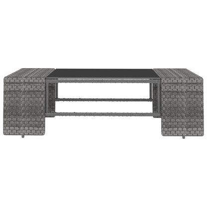3-tlg. Garten-Lounge-Set Poly Rattan Grau - Pazzar.ch