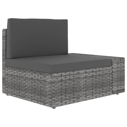 3-tlg. Garten-Lounge-Set Poly Rattan Grau - Pazzar.ch