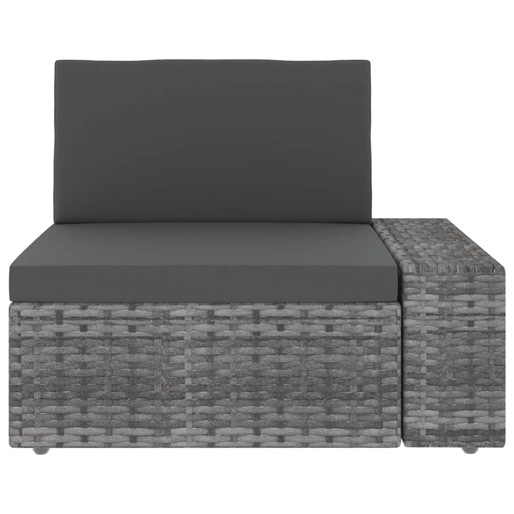 3-tlg. Garten-Lounge-Set Poly Rattan Grau - Pazzar.ch