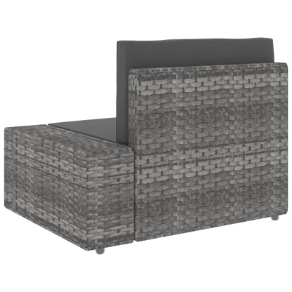 3-tlg. Garten-Lounge-Set Poly Rattan Grau - Pazzar.ch