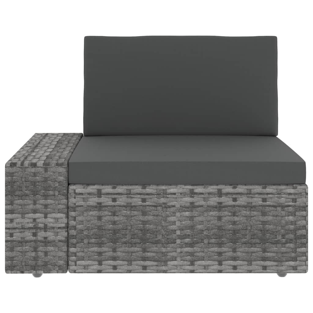 3-tlg. Garten-Lounge-Set Poly Rattan Grau - Pazzar.ch