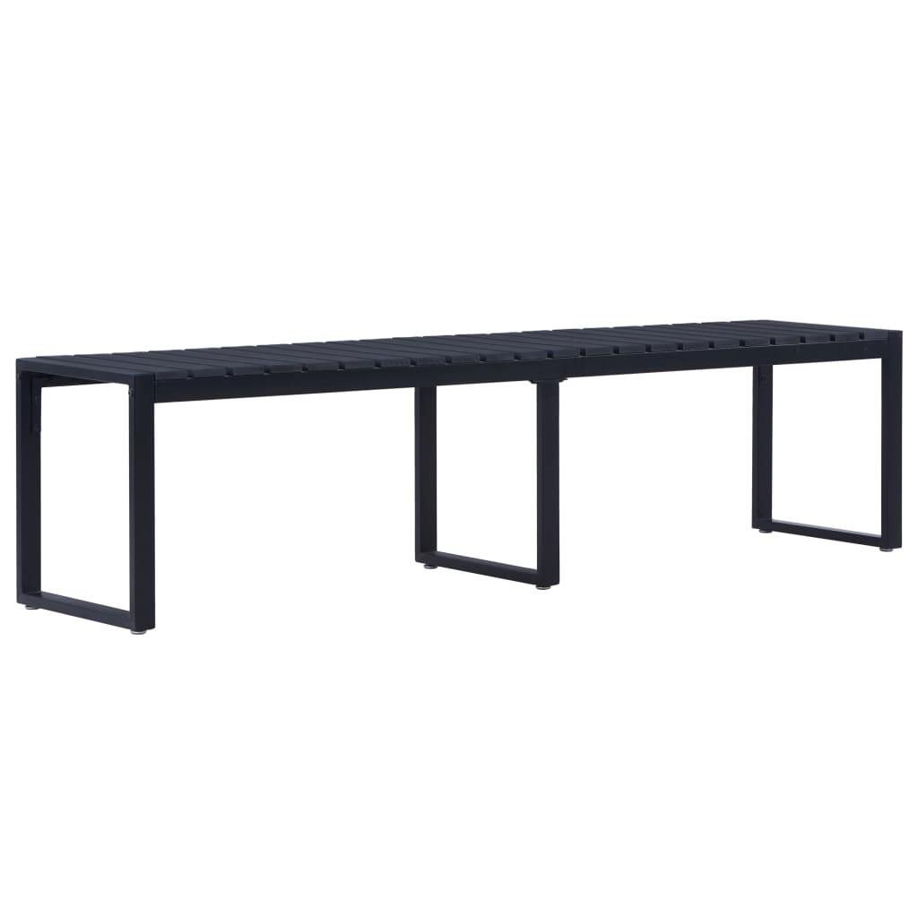 Gartenbank 180 cm PS-Platte Schwarz - Pazzar.ch