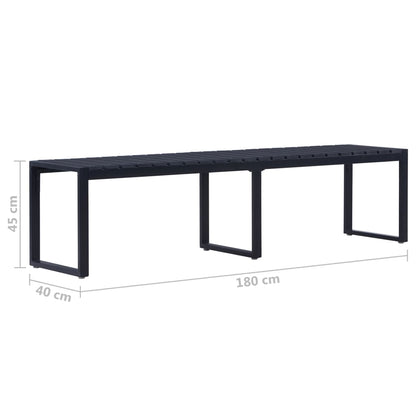 Gartenbank 180 cm PS-Platte Schwarz - Pazzar.ch
