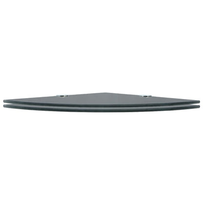 Eckregale 2 Stk. Verchromte Halterungen Glas Schwarz 35x35cm - Pazzar.ch
