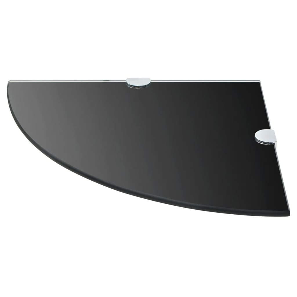 Eckregale 2 Stk. Verchromte Halterungen Glas Schwarz 35x35cm - Pazzar.ch