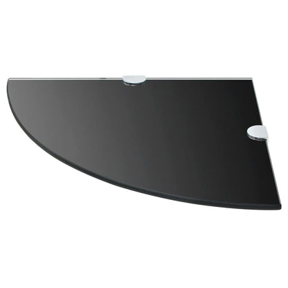 Eckregale 2 Stk. Verchromte Halterungen Glas Schwarz 35x35cm - Pazzar.ch