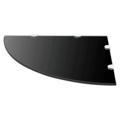 Eckregale 2 Stk. Verchromte Halterungen Glas Schwarz 45x45cm - Pazzar.ch