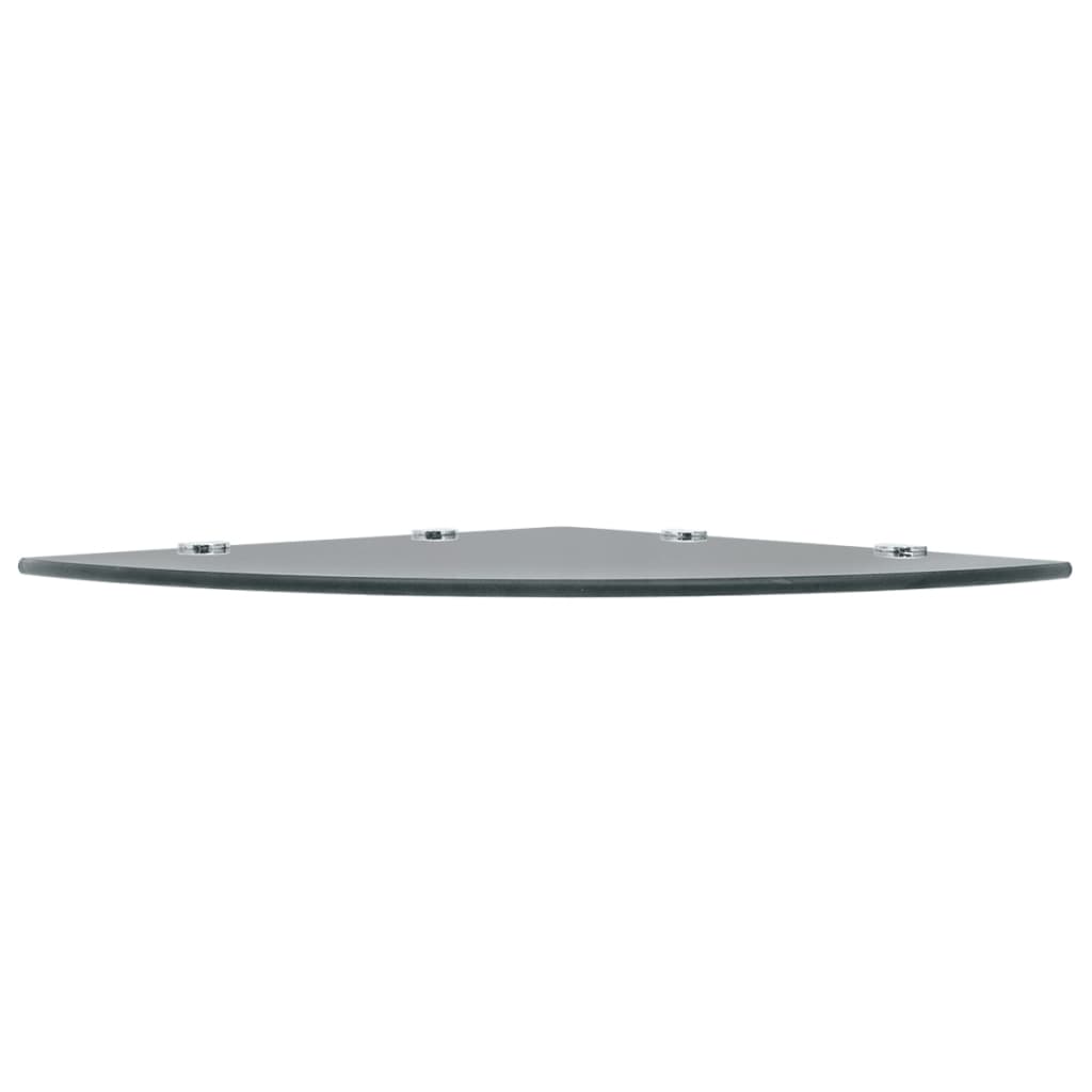 Eckregale 2 Stk. Verchromte Halterungen Glas Schwarz 45x45cm - Pazzar.ch