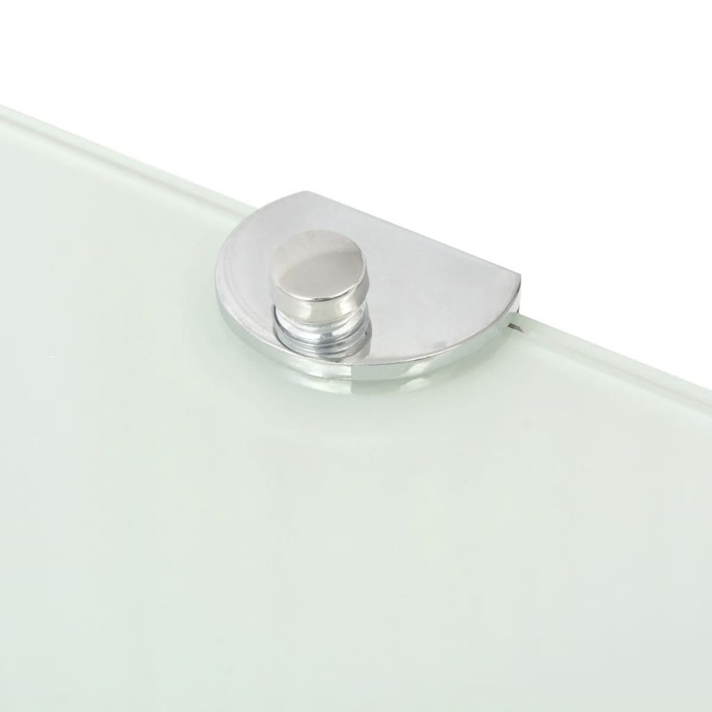 Eckregale 2 Stk. mit verchromten Halterungen Glas Weiß 35x35cm - Pazzar.ch