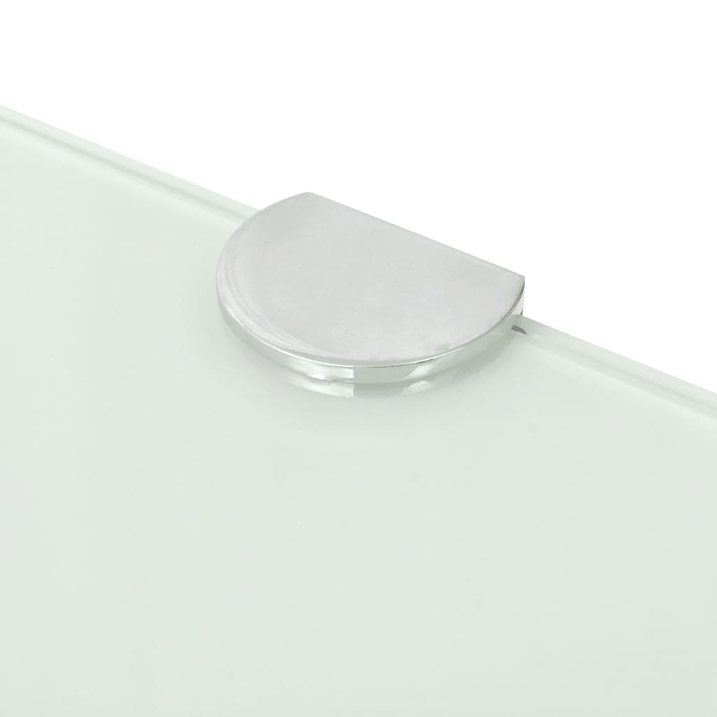 Eckregale 2 Stk. mit verchromten Halterungen Glas Weiß 35x35cm - Pazzar.ch