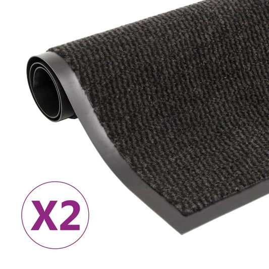 Schmutzfangmatten 2 Stk. Rechteckig Getuftet 40x60 cm Schwarz - Pazzar.ch