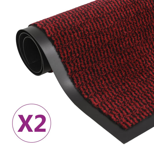 Schmutzfangmatten 2 Stk. Rechteckig Getuftet 40x60 cm Rot - Pazzar.ch