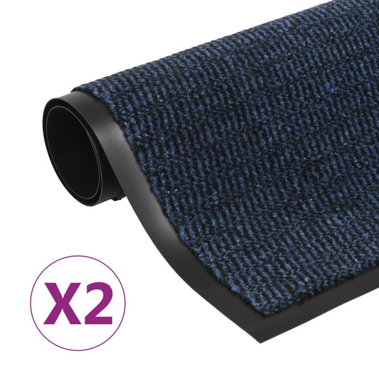 Schmutzfangmatten 2 Stk. Rechteckig Getuftet 60x90 cm Blau - Pazzar.ch