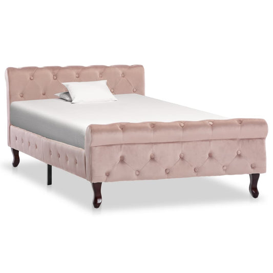 Bettgestell Rosa Samt 100 x 200 cm - Pazzar.ch