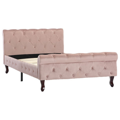Bettgestell Rosa Samt 100 x 200 cm - Pazzar.ch
