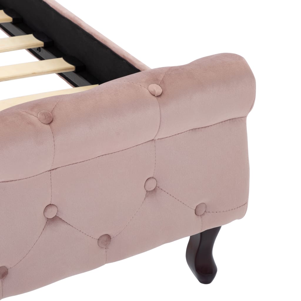 Bettgestell Rosa Samt 100 x 200 cm - Pazzar.ch