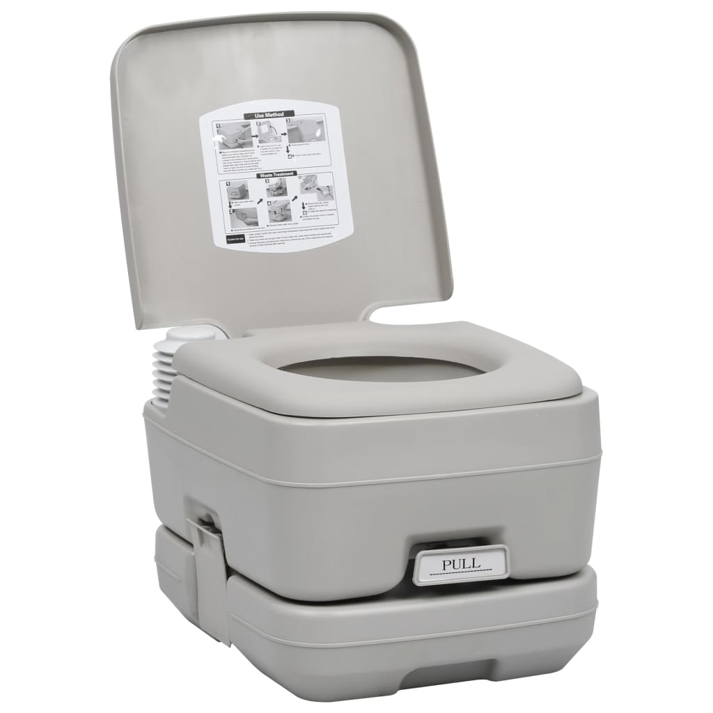 Tragbare Campingtoilette Grau 10 + 10 L - Pazzar.ch