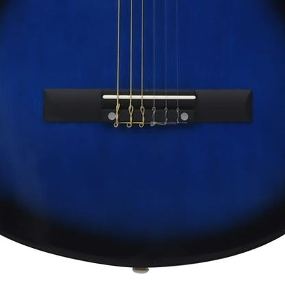 12-tlg. Klassikgitarren-Set für Anfänger Blau 4/4 39" - Pazzar.ch