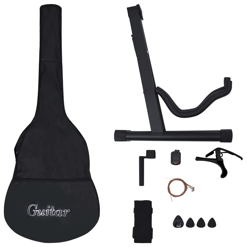 12-tlg. Klassikgitarren-Set für Anfänger Blau 4/4 39"