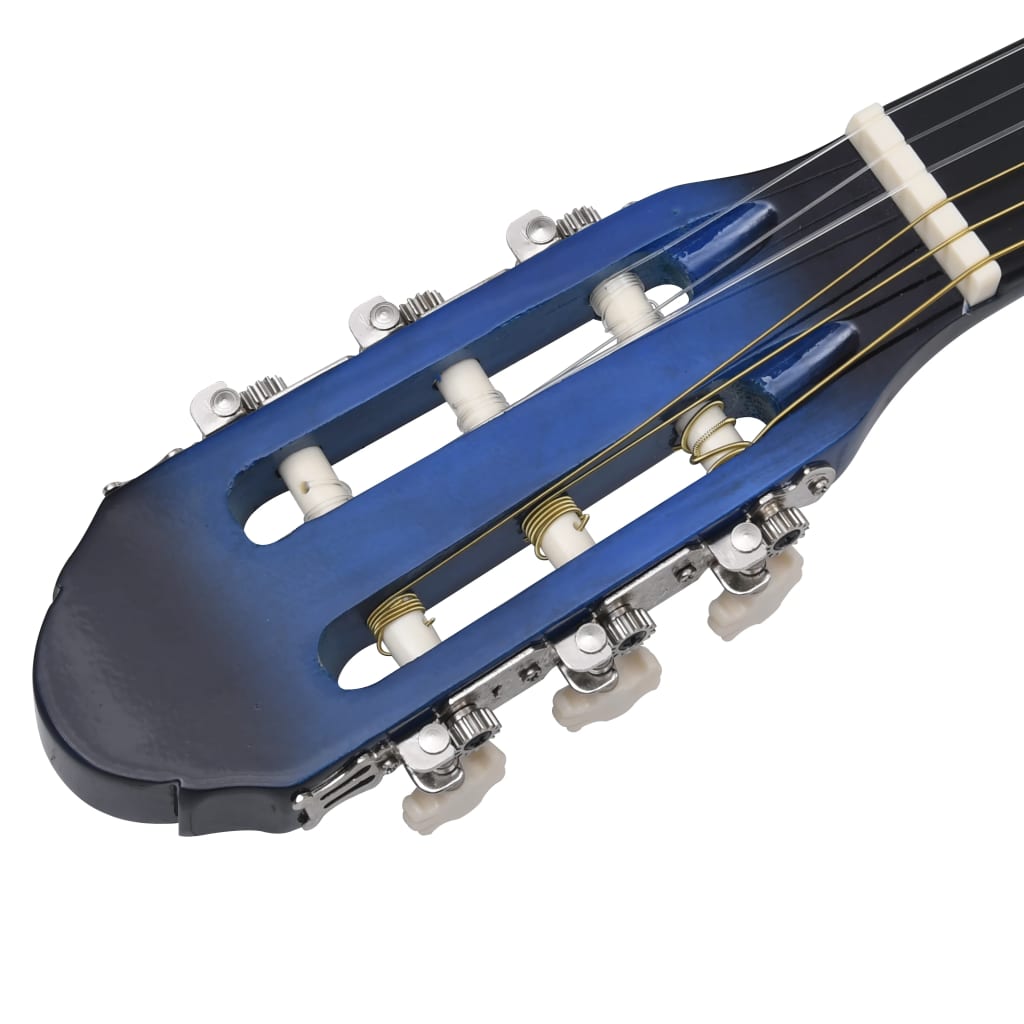 12-tlg. Klassikgitarren-Set für Anfänger Blau 4/4 39" - Pazzar.ch