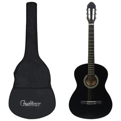 12-tlg. Klassikgitarren-Set für Anfänger Schwarz 4/4 39" - Pazzar.ch