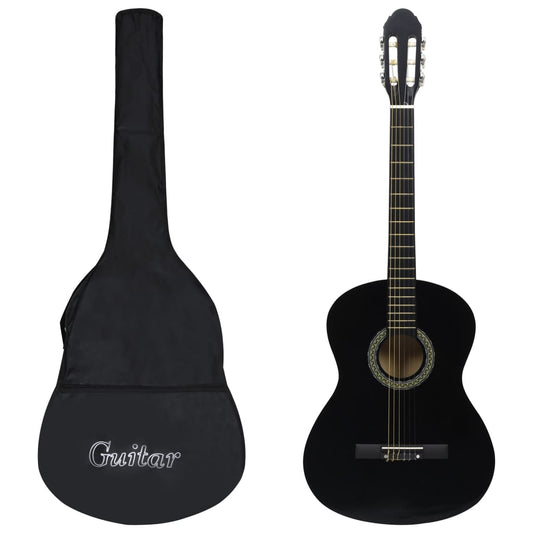 12-tlg. Klassikgitarren-Set für Anfänger Schwarz 4/4 39" - Pazzar.ch