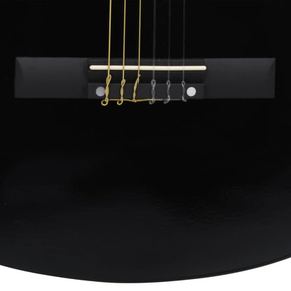 12-tlg. Klassikgitarren-Set für Anfänger Schwarz 4/4 39" - Pazzar.ch